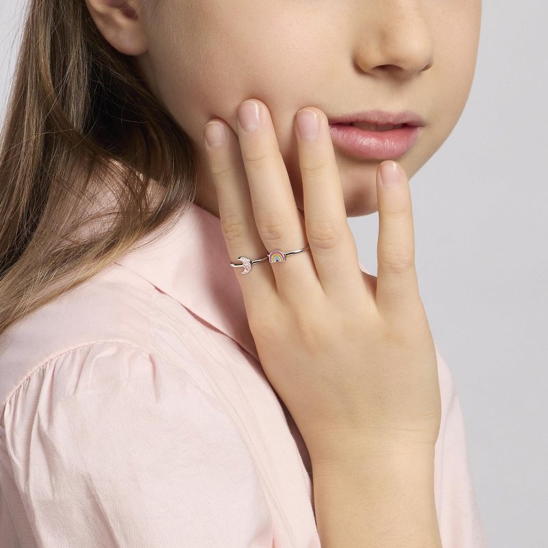 Mabina - Anello In Argento Con Mezzaluna - Blue Moon