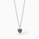 Mabina - Girocollo In Argento Con Smeraldo Sintetico - Taglio Cuore