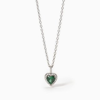 Mabina - Girocollo In Argento Con Smeraldo Sintetico - Taglio Cuore