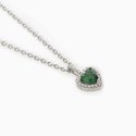 Mabina - Girocollo In Argento Con Smeraldo Sintetico - Taglio Cuore
