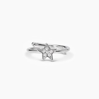 Mabina - Anello In Argento Con Stella - Pavè - Bambina