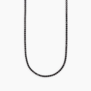 Mabina - Collana Tennis Con Zirconi Neri - Argento 925 - Uomo