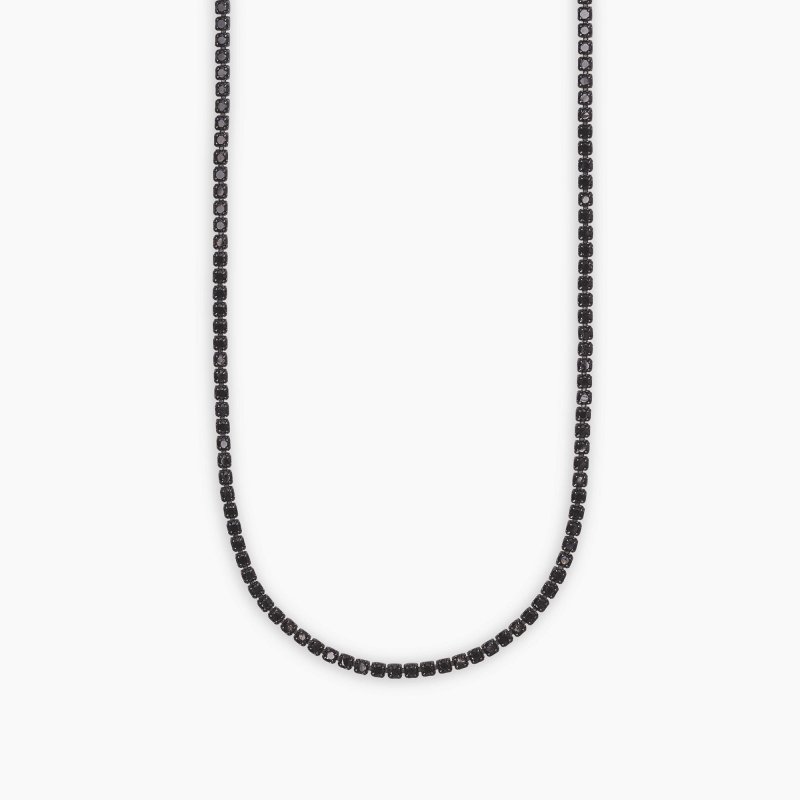 Mabina - Collana Tennis Con Zirconi Neri - Argento 925 - Uomo