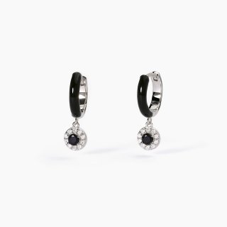 Mabina - Orecchini Milanesienne - Argento - Smalto Nero