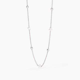Mabina - Girocollo Con Stelle E Zirconi - Argento - Zirconi