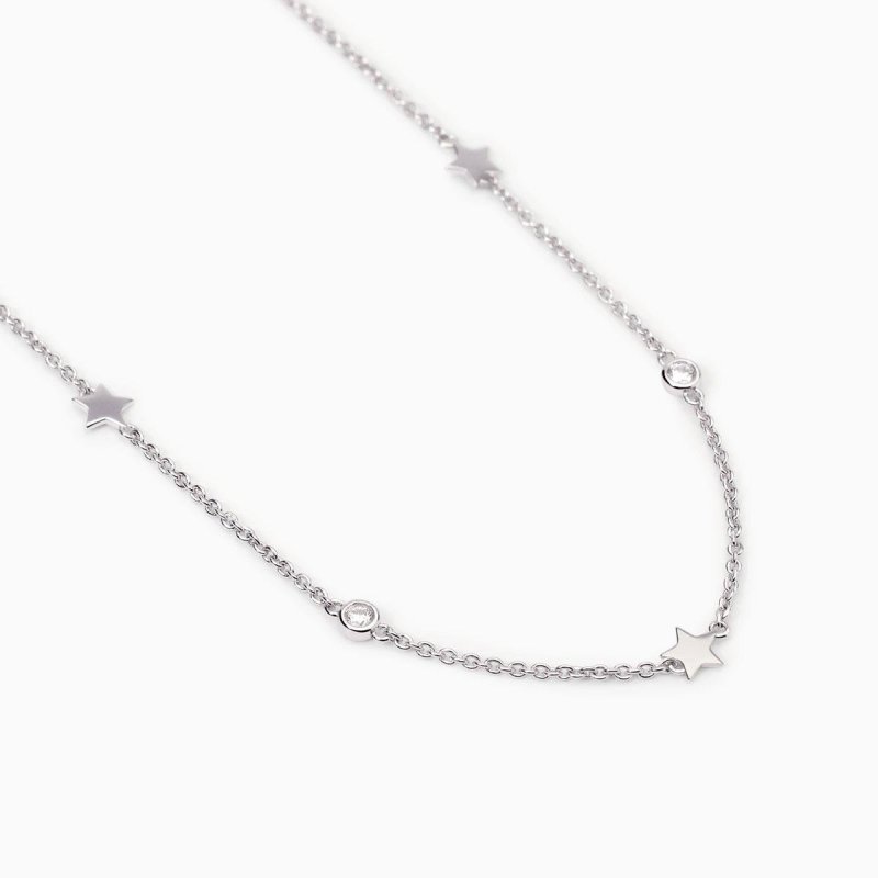 Mabina - Girocollo Con Stelle E Zirconi - Argento - Zirconi