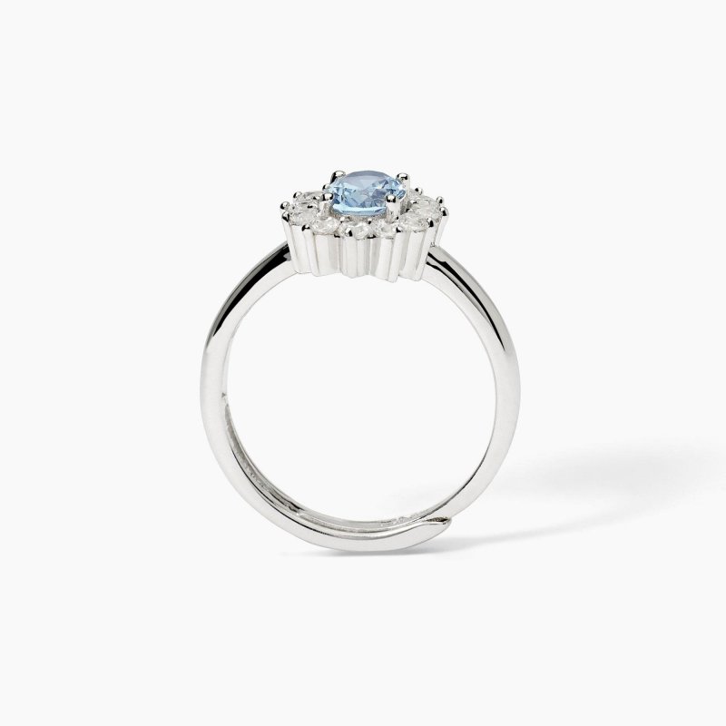 Mabina - Anello In Argento Con Acquamarina - Cool Or Rétro?