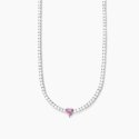Mabina - Girocollo Tennis Con Zirconi - Cuore Rosa