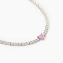 Mabina - Girocollo Tennis Con Zirconi - Cuore Rosa