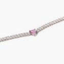 Mabina - Girocollo Tennis Con Zirconi - Cuore Rosa