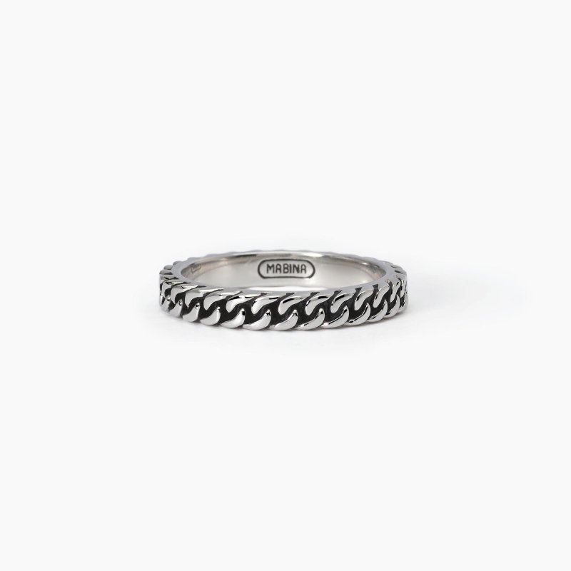 Mabina - Anello Maglia Groumette - Argento 925 - Rodiato