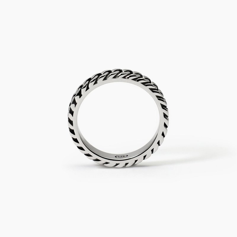 Mabina - Anello Maglia Groumette - Argento 925 - Rodiato
