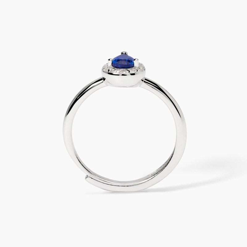 Mabina - Anello In Argento Con Zaffiro Sintetico - Cool Or Rétro?