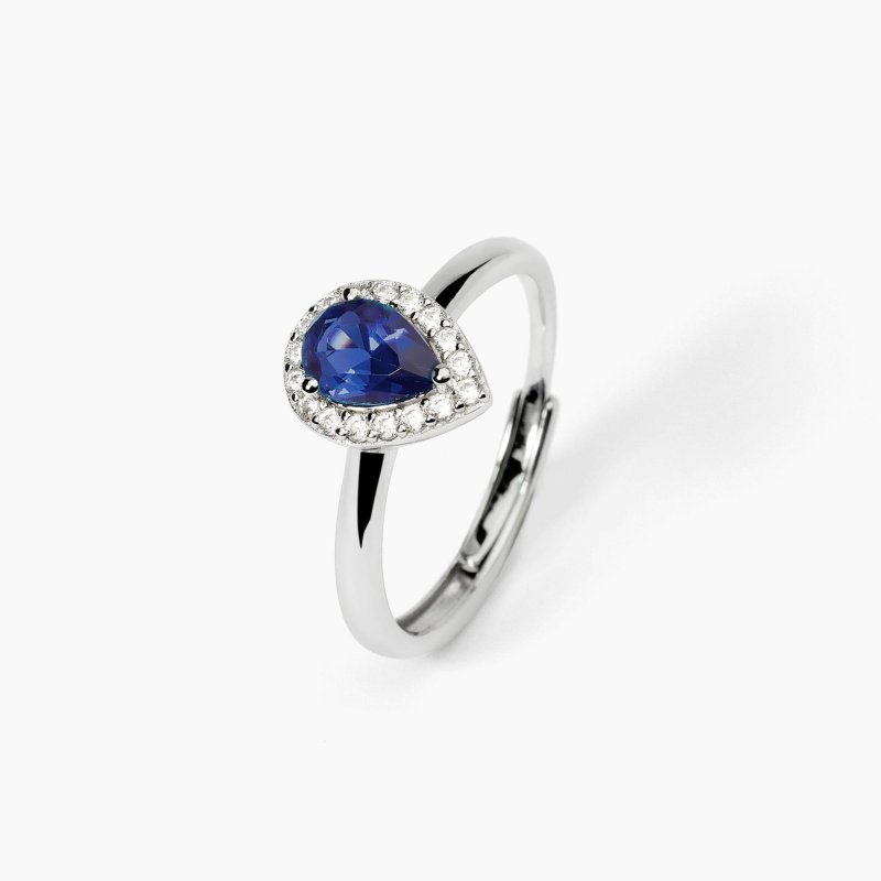 Mabina - Anello In Argento Con Zaffiro Sintetico - Cool Or Rétro?