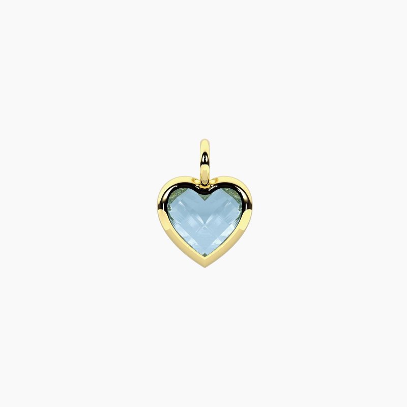 Kidult - Ciondolo Cuore Dorato - Glass Azzurro - Energia