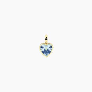 Kidult - Ciondolo Cuore Dorato - Zircone Azzurro - Energia