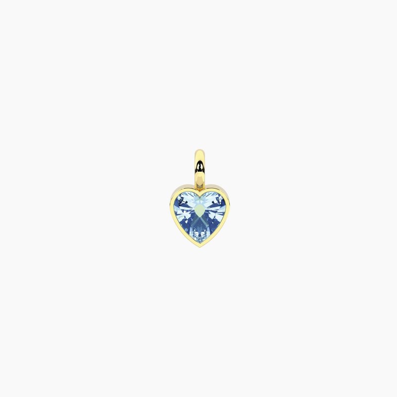 Kidult - Ciondolo Cuore Dorato - Zircone Azzurro - Energia