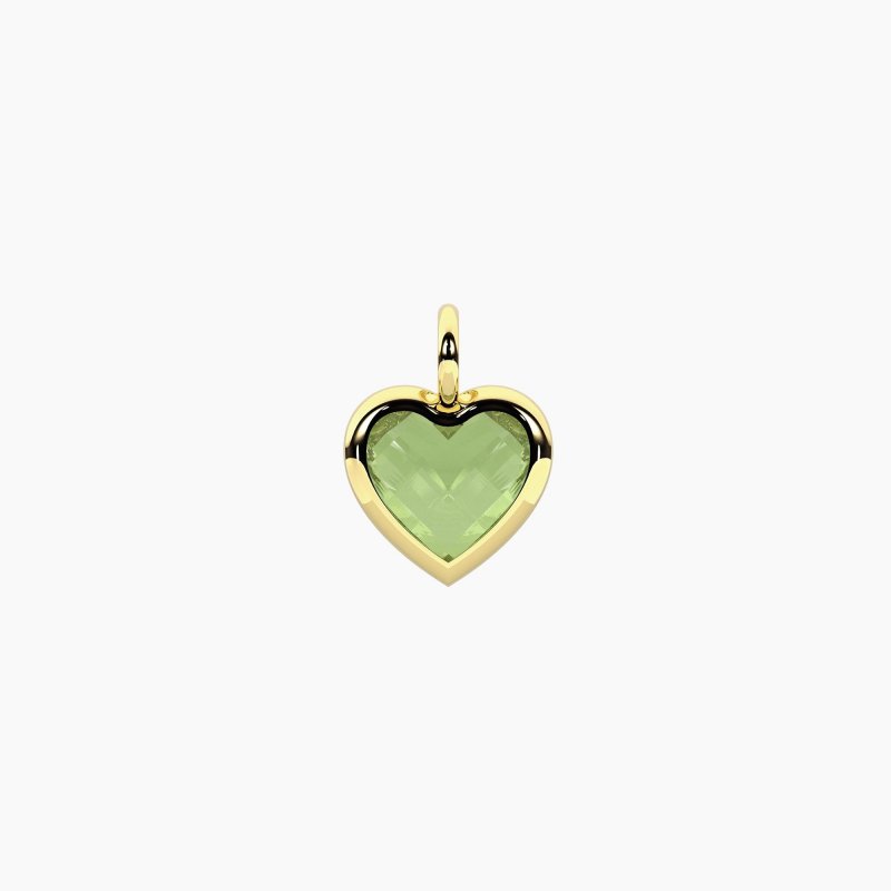 Kidult - Ciondolo Cuore Dorato - Glass Verde - Unicità