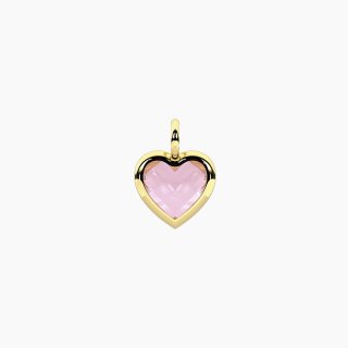 Kidult - Ciondolo Cuore Dorato - Glass Rosa - Unicità