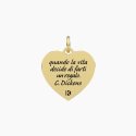Kidult - Ciondolo Dorato Con Scritta Dickens - Cuore - Vita