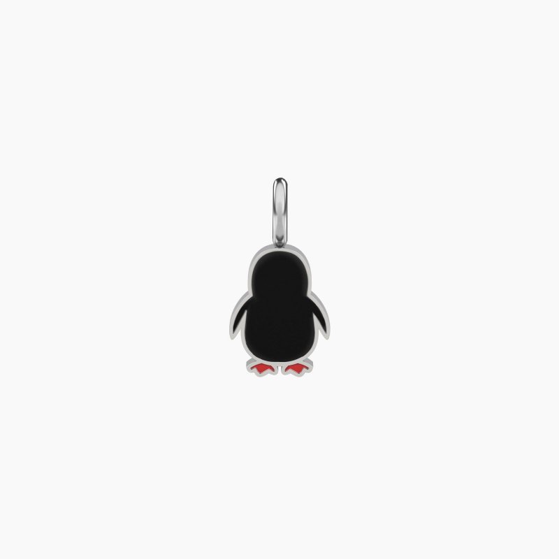 Kidult - Ciondolo A Forma Di Pinguino - Acciaio - Smalto
