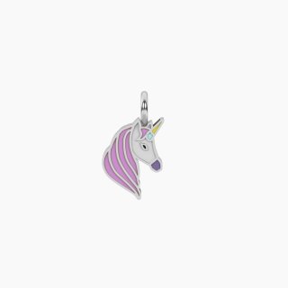 Kidult - Ciondolo Unicorno Smaltato - Acciaio - Cristalli
