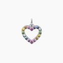 Kidult - Ciondolo Cuore Con Cristalli - Acciaio - Colorati