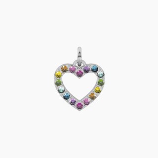 Kidult - Ciondolo Cuore Con Cristalli - Acciaio - Colorati