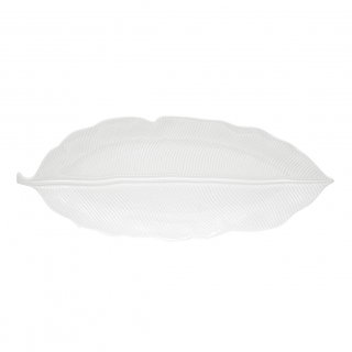 Easy Life - Foglia In Porcellana - 47×19 Cm - Leaves White