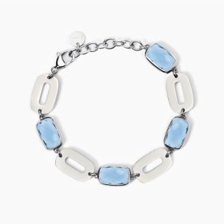 2 Jewels - Bracciale In Acciaio 316L - Glass Azzurro