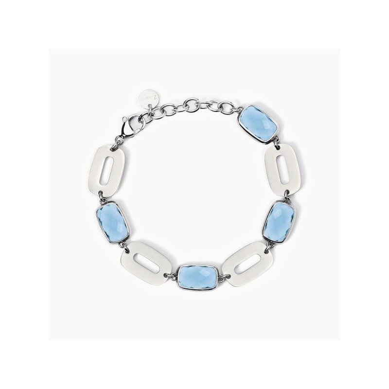 2 Jewels - Bracciale In Acciaio 316L - Glass Azzurro