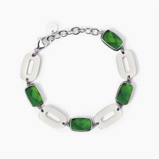 2 Jewels - Bracciale In Acciaio 316L - Glass Verde