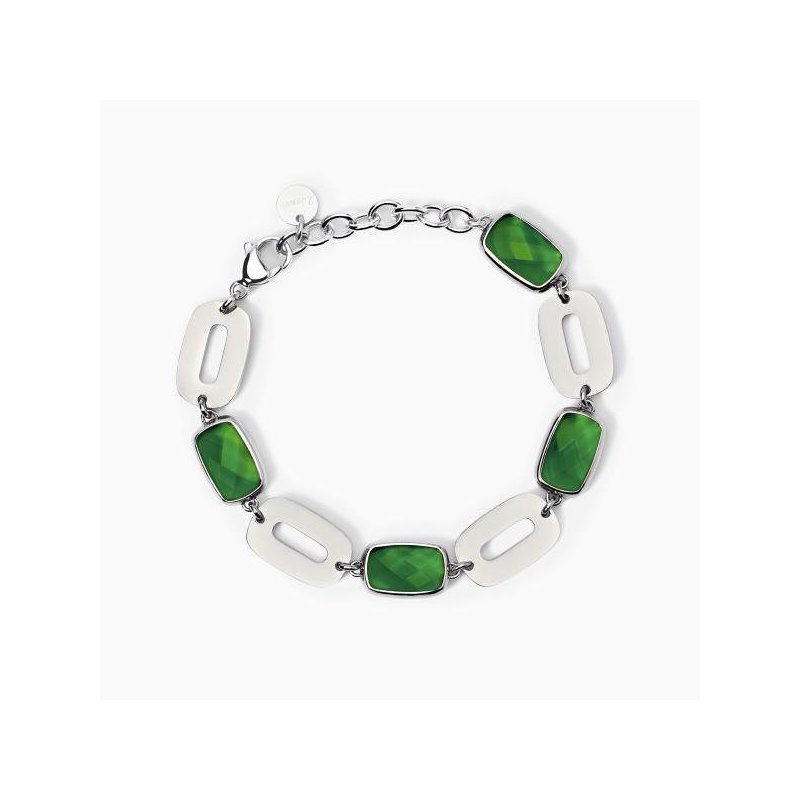 2 Jewels - Bracciale In Acciaio 316L - Glass Verde