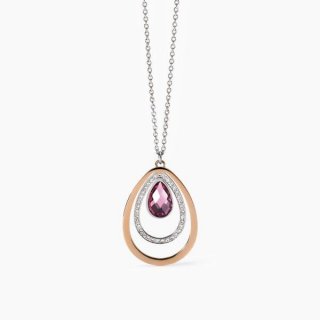 2 Jewels - Girocollo In Acciaio 316L - Pvd Rosé - Glass Cristalli