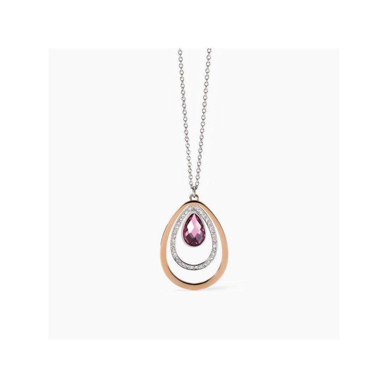 2 Jewels - Girocollo In Acciaio 316L - Pvd Rosé - Glass Cristalli