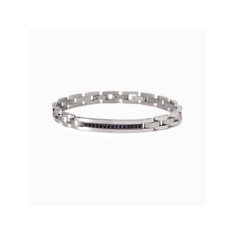 2 Jewels - Bracciale In Acciaio 316L - Cristalli Neri
