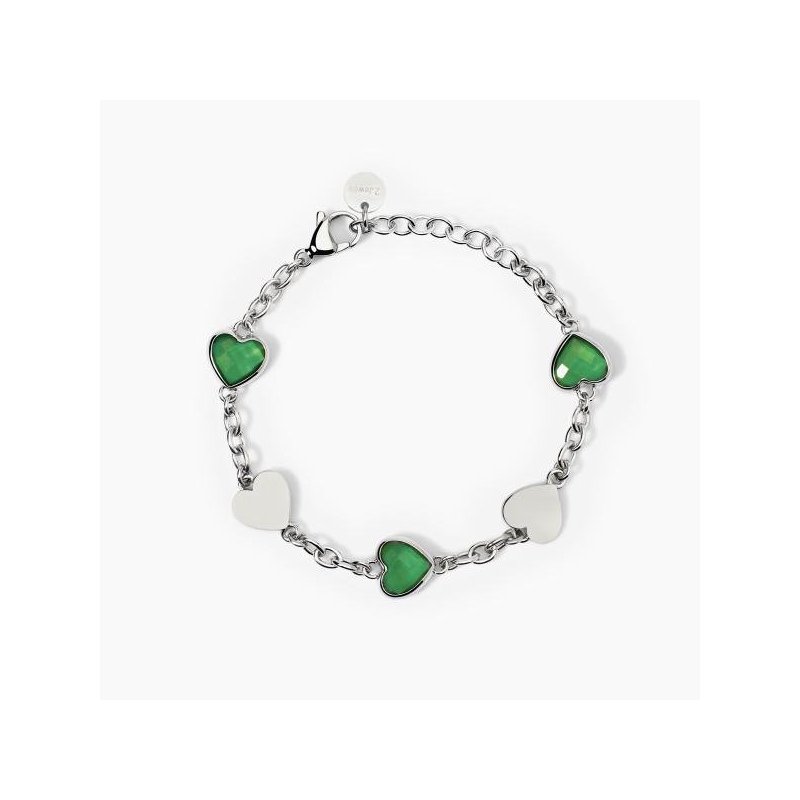 2 Jewels - Bracciale In Acciaio 316L Glass - Verde