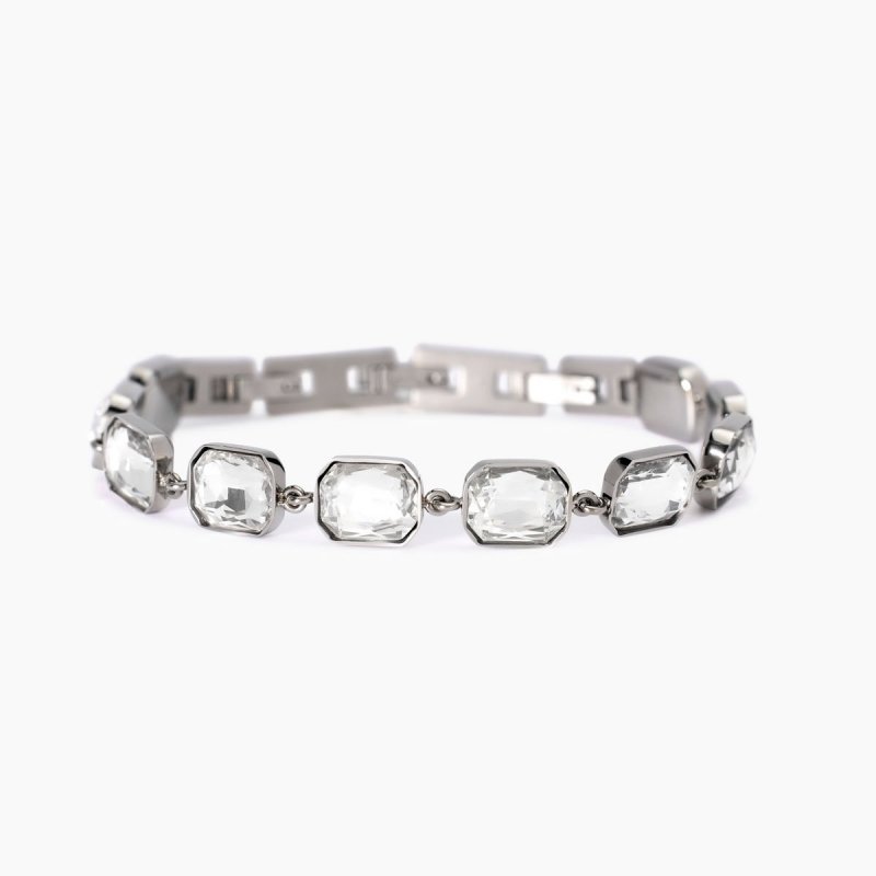 Kidult - Bracciale In Acciaio 316L - Cristalli Ottagonali