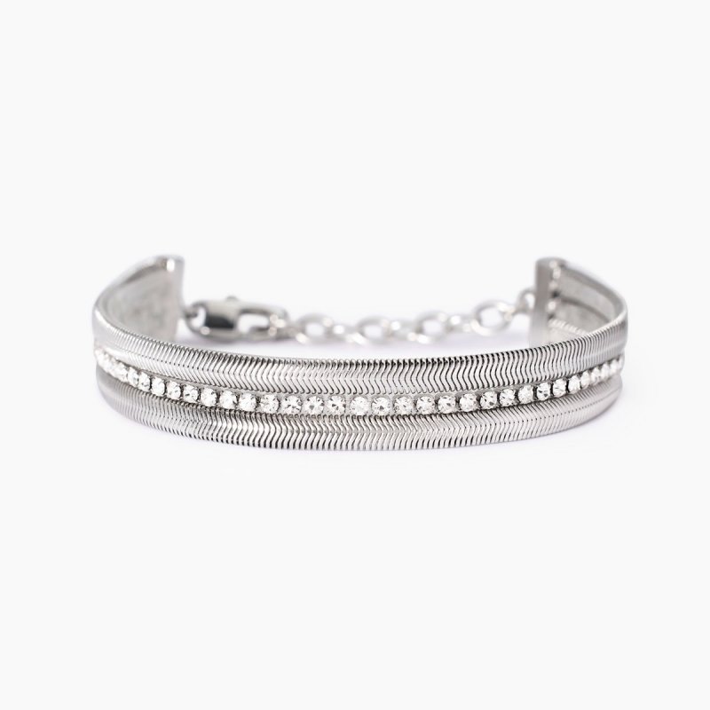 Kidult - Bracciale In Acciaio 316L - Cristalli
