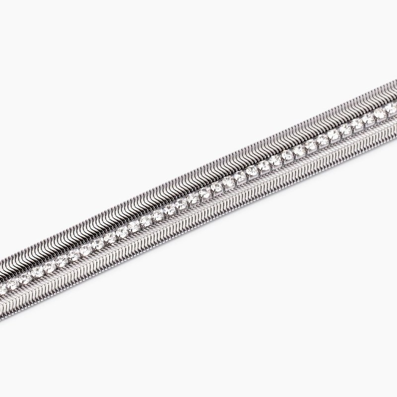 Kidult - Bracciale In Acciaio 316L - Cristalli