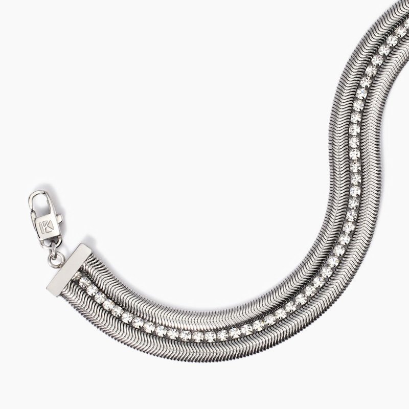 Kidult - Bracciale In Acciaio 316L - Cristalli