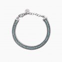 Kidult - Bracciale In Acciaio 316L - Cristalli Azzurri