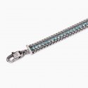 Kidult - Bracciale In Acciaio 316L - Cristalli Azzurri