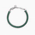 Kidult - Bracciale In Acciaio 316L - Cristalli Verdi
