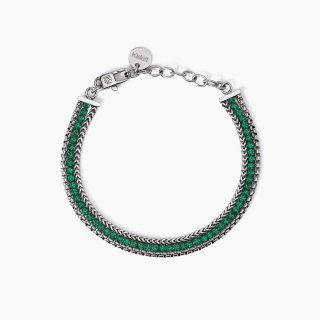 Kidult - Bracciale In Acciaio 316L - Cristalli Verdi