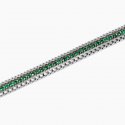Kidult - Bracciale In Acciaio 316L - Cristalli Verdi