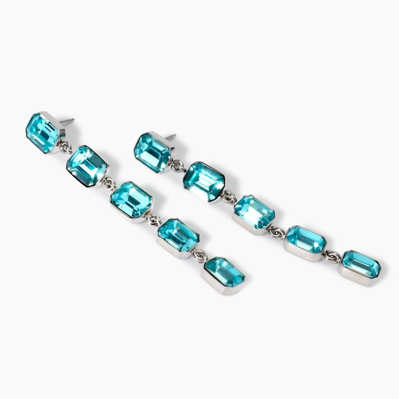 Kidult - Orecchini In Acciaio 316L - Cristalli Azzurri