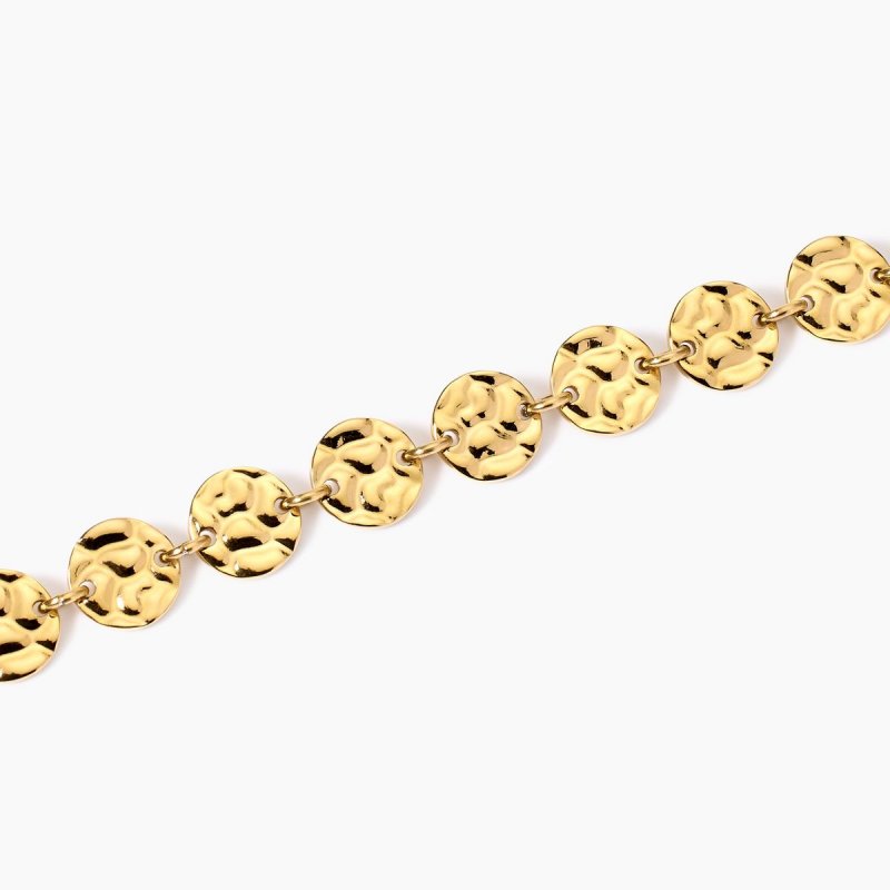 Kidult - Bracciale In Acciaio 316L - Pvd Giallo - Martellati