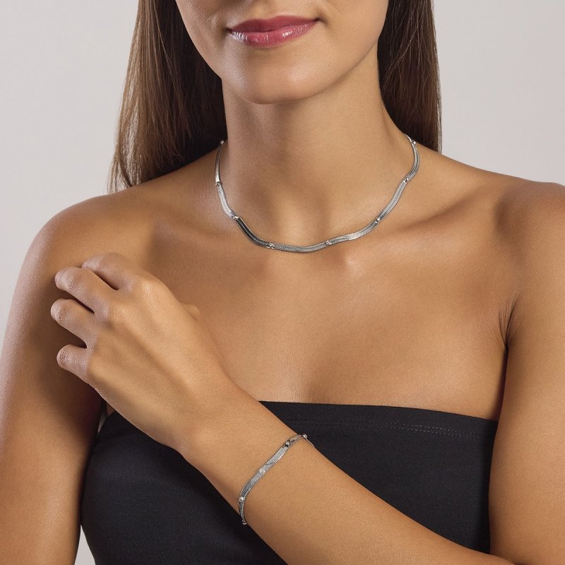 Kidult - Bracciale In Acciaio 316L - Cristalli