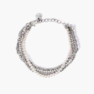 Kidult - Bracciale In Acciaio 316L - Perle Conchiglia - Cristal